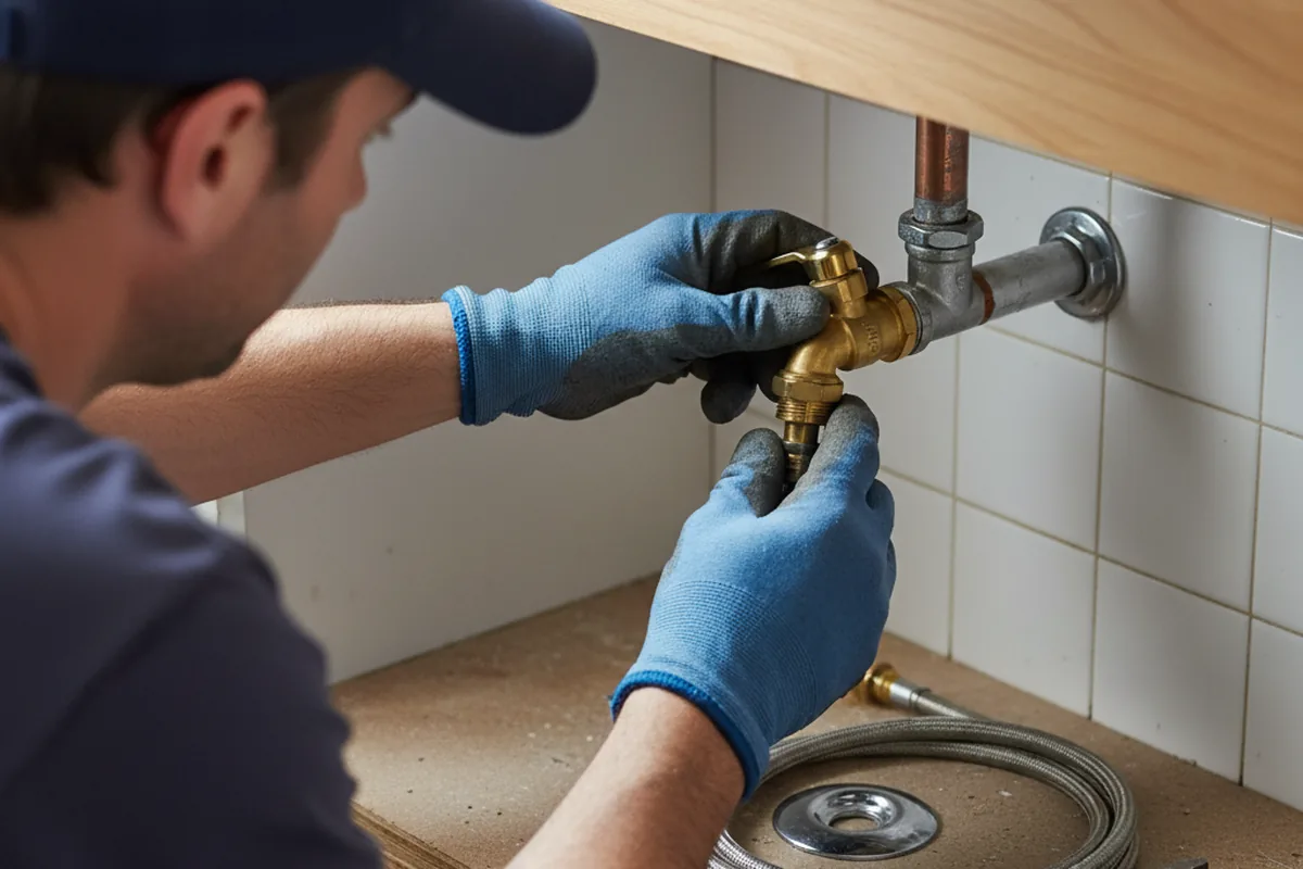 Shutoff valve and fitting work during Emergency Plumbing in Jessup